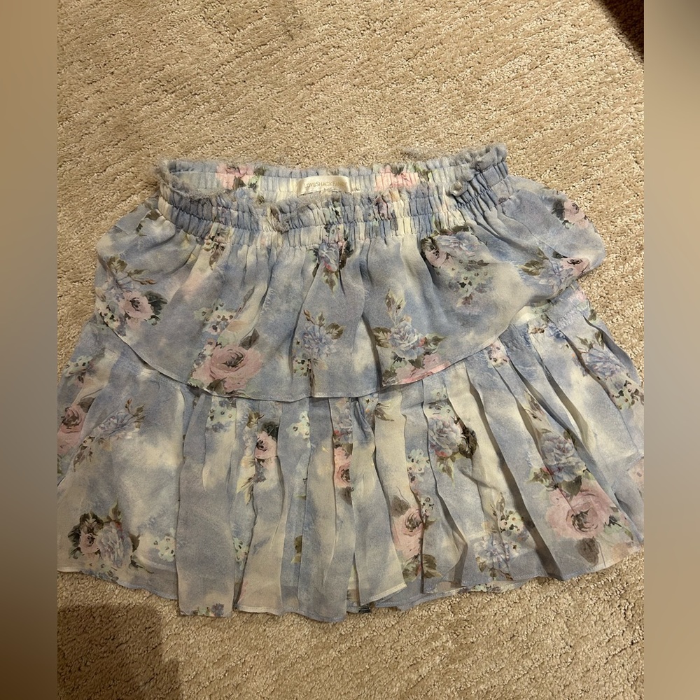 Loveshack fancy blue floral skirt
